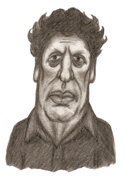 Philip Glass. Drawing by Chuck Krenner