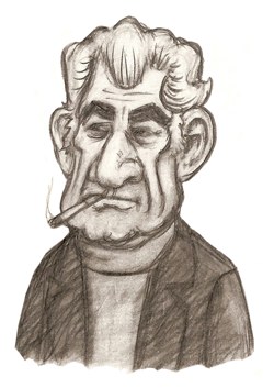 Leonard Bernstein. Drawing by Chuck Krenner