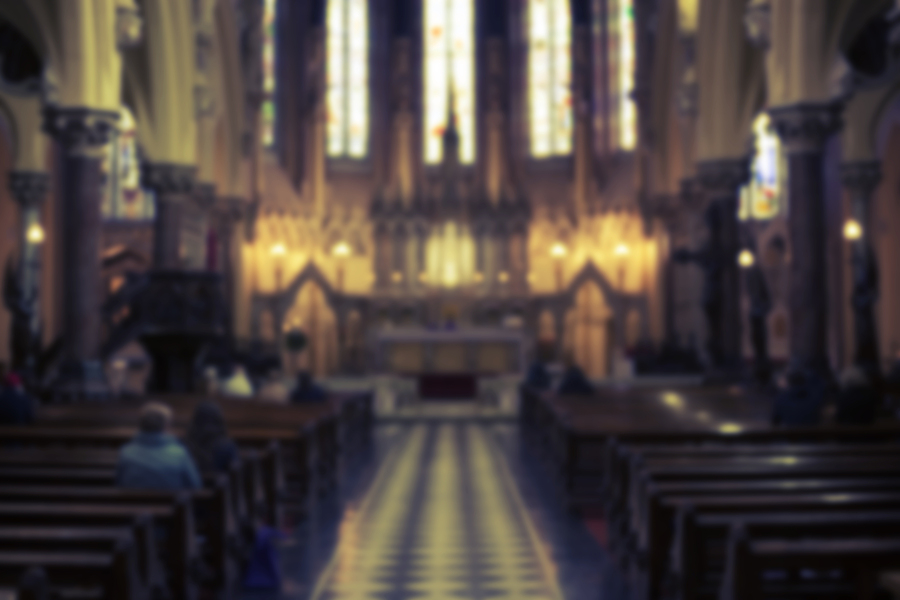Blurry church interior