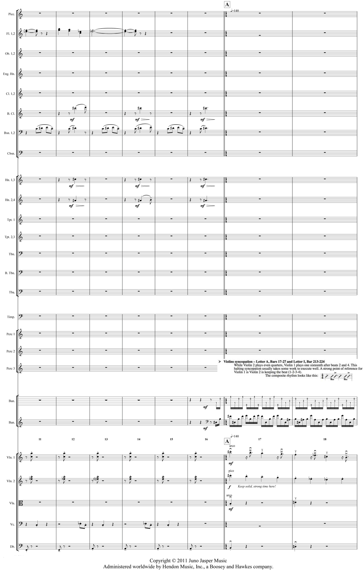 Excerpt from the full orchestral score of Béla Fleck's The Imposter