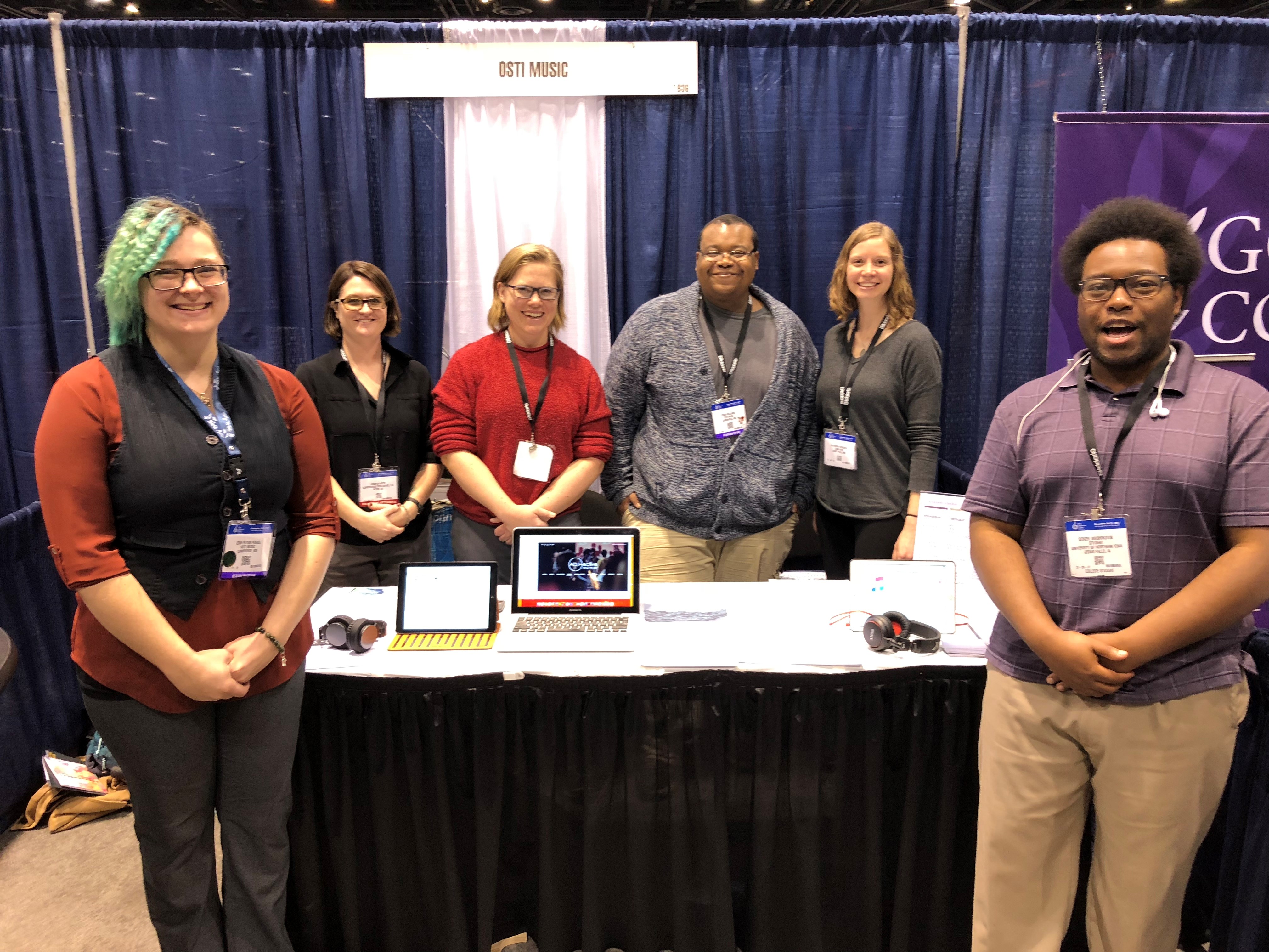 Six of the composers who were promoting their music at the Osti Music Booth at the 2017 Midwest Clinic.