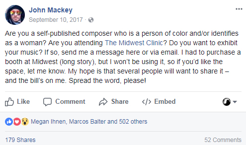 A screenshot of John Mackey's Facebook post