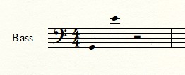 Music notation showing Aiden Feltkamp's current vocal range (G to e')