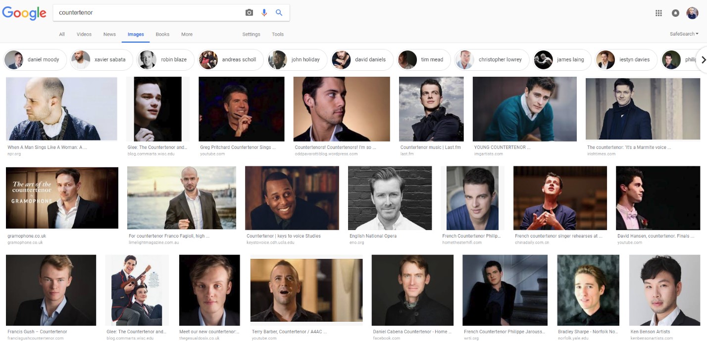 A screenshot of a Google Image search on 