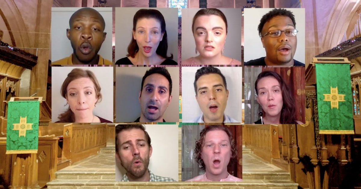 A screenshot from an online performance of The FCCLA Virtual Choir