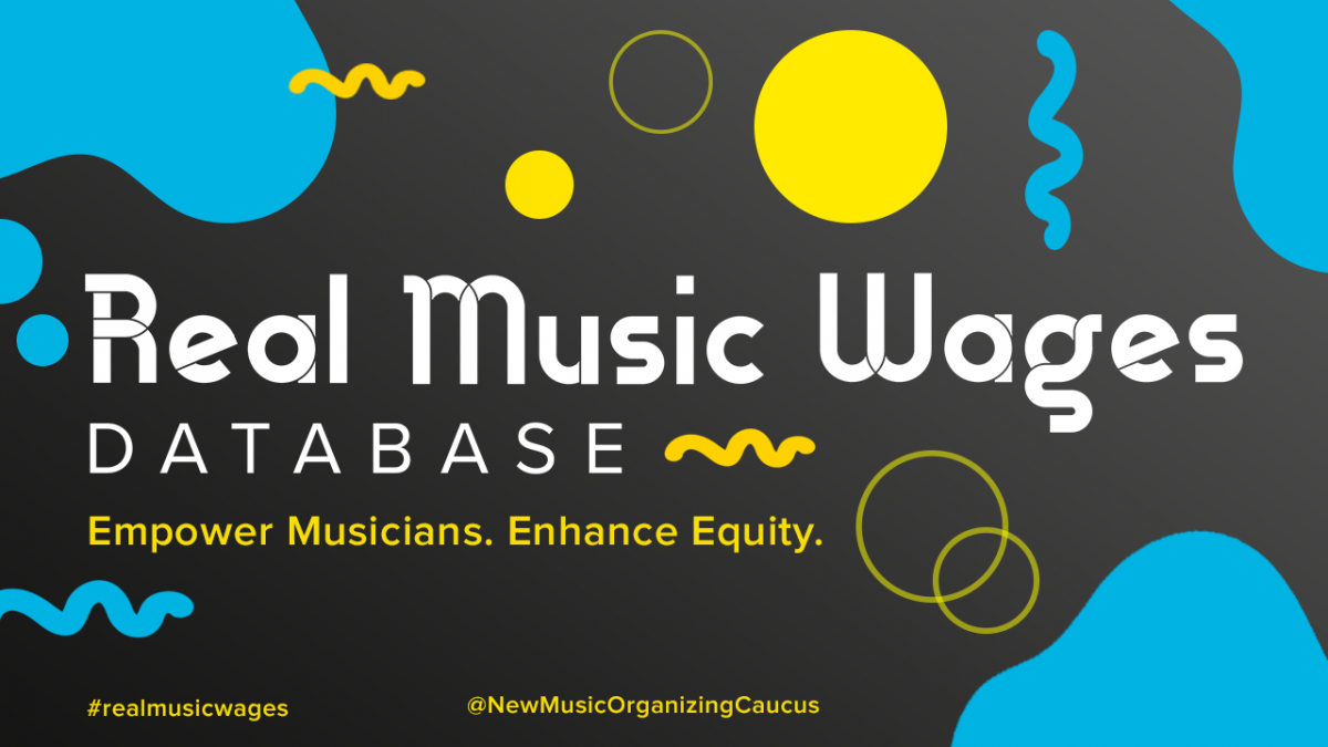 The logo for the Real Music Wages database featuring the text: 